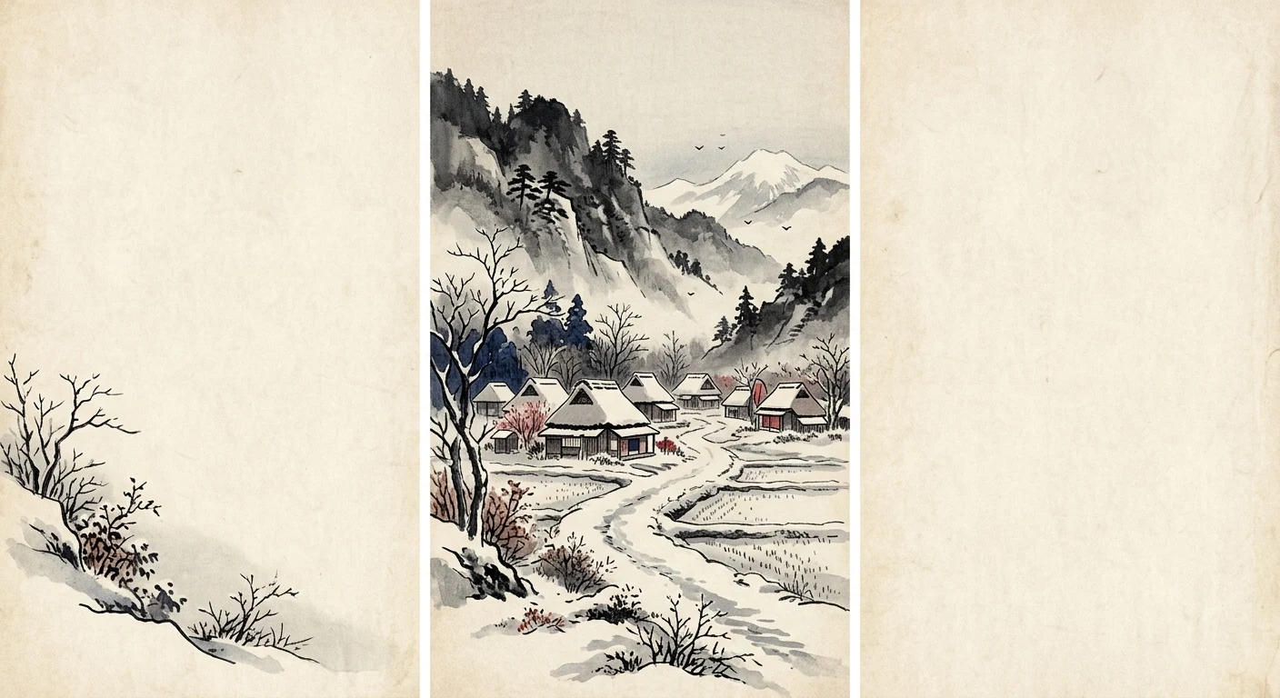 山里は 冬ぞ寂しさ まさりける 人めも草も かれぬと思へば（源宗于朝臣）の情景