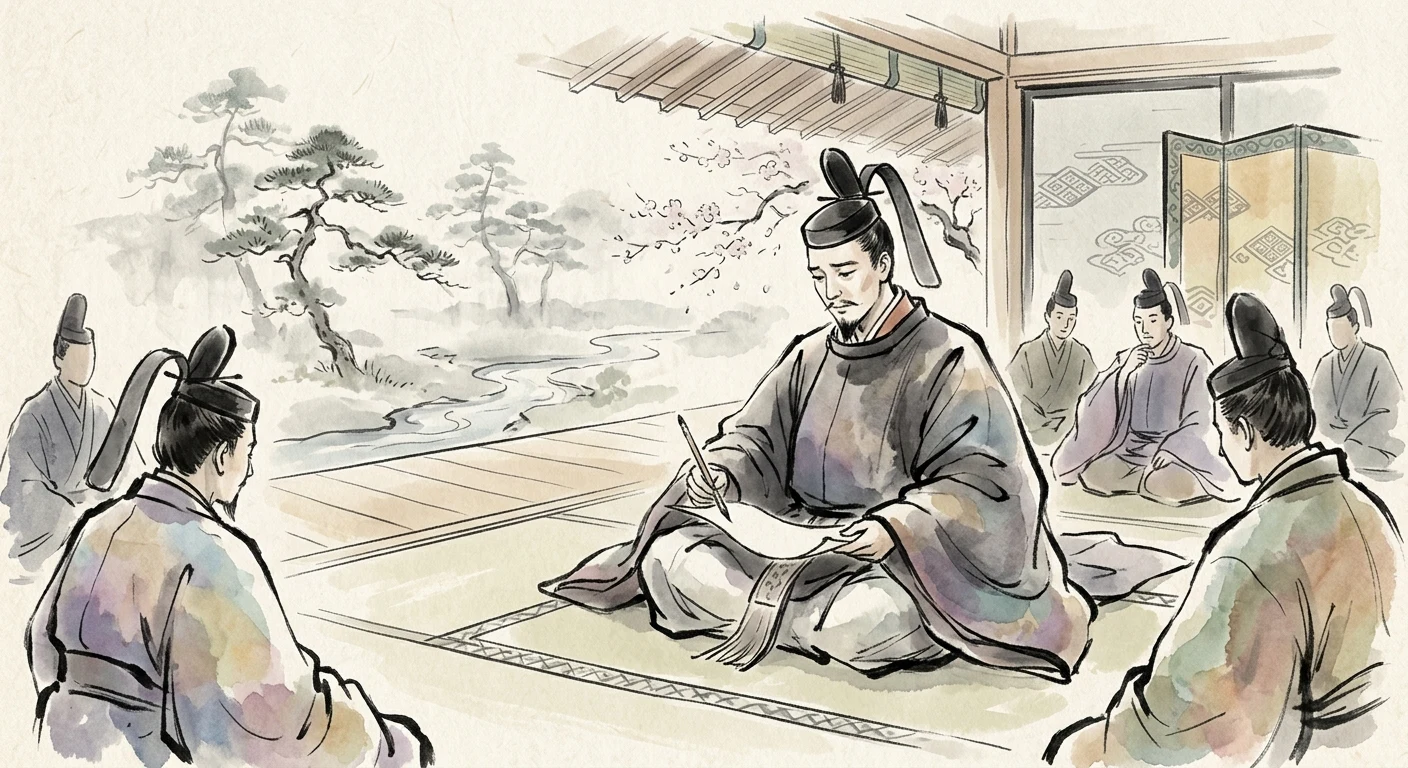 しのぶれど 色に出でにけり わが恋は ものや思ふと 人の問ふまで（平兼盛）の情景