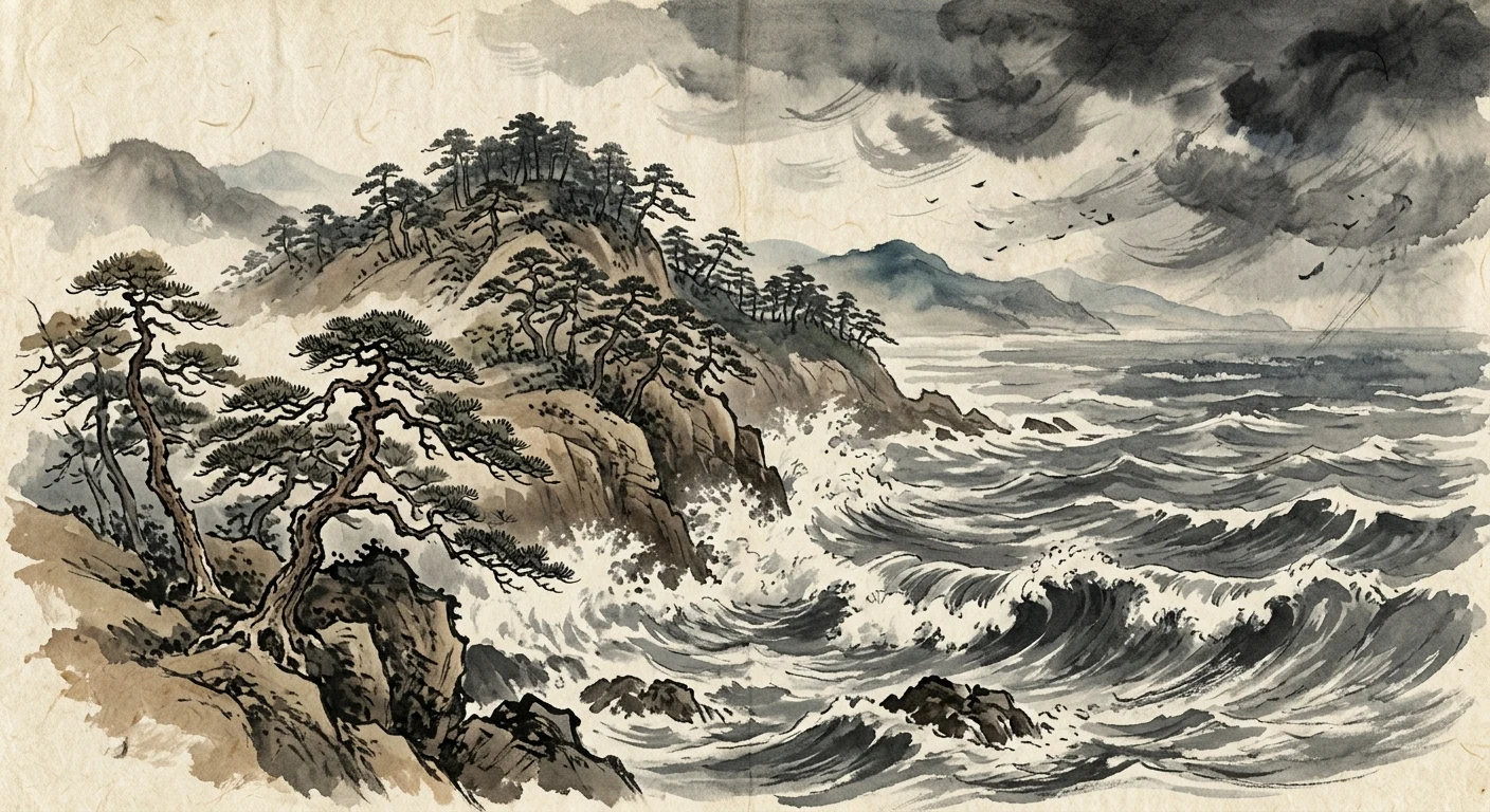 契りきな かたみに袖を しぼりつつ 末の松山 浪越さじとは（清原元輔）の情景