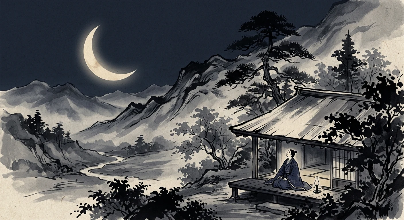 やすらはで 寝なましものを さ夜更けて かたぶくまでの 月を見しかな（赤染衛門）の情景