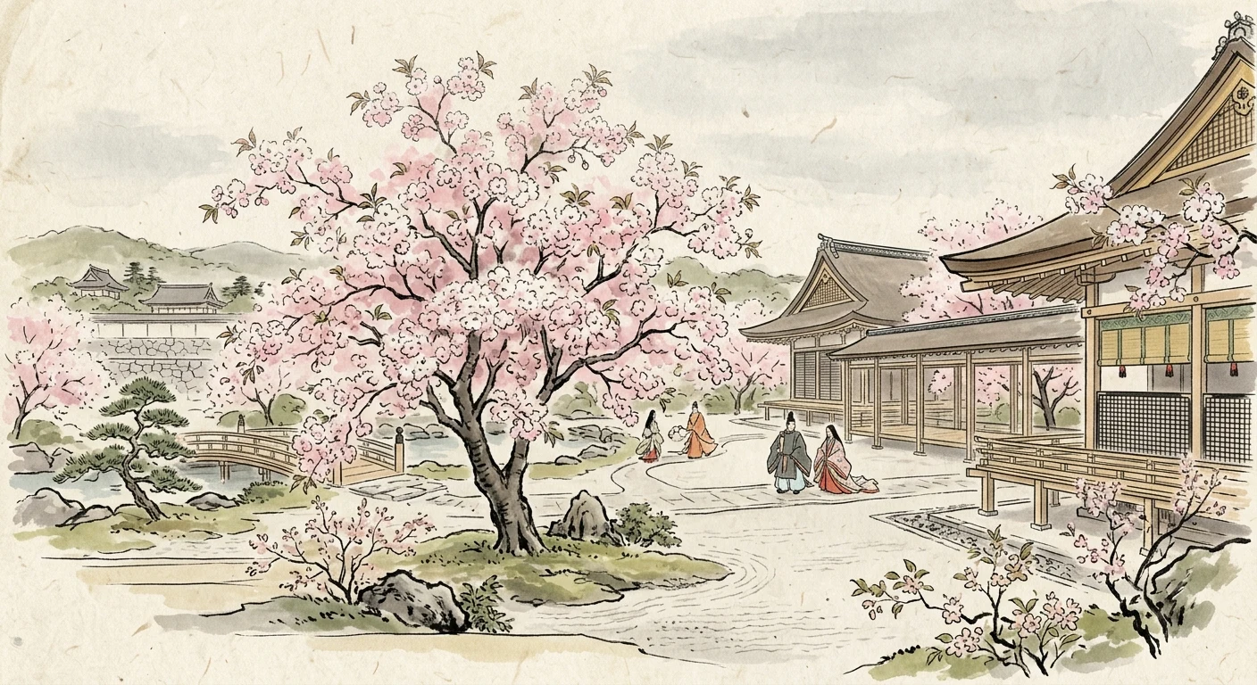 いにしへの 奈良の都の 八重桜 けふ九重に にほひぬるかな（伊勢大輔）の情景
